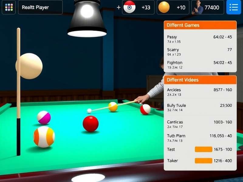 Billiards Fever 3D different game modes illustration