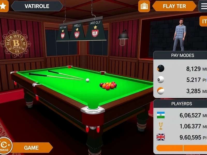 Billiards Fever 3D Indian player statistics chart